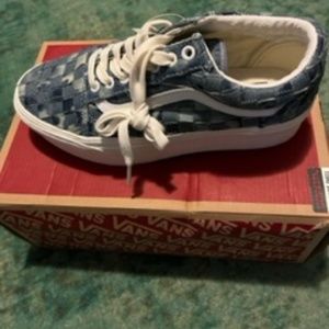 Vans Denim Old Stool Stacked, Size 8.5 Women's